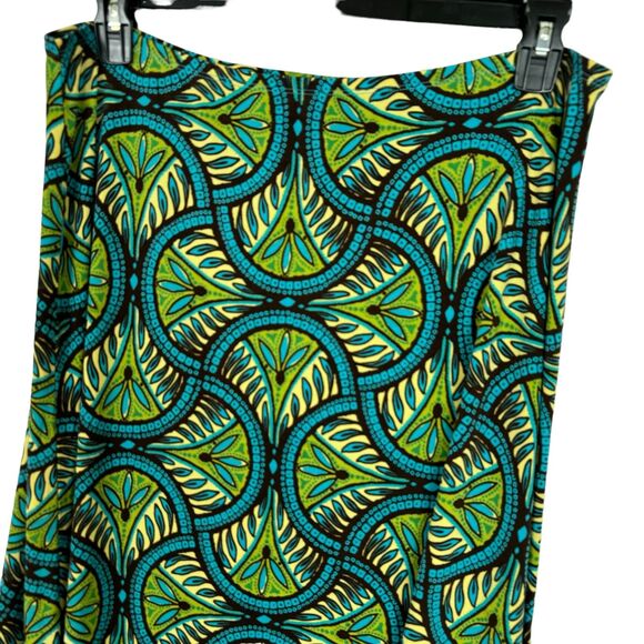 Bisou Bisou Green Blue Print Maxi Skirt Women’s XL - Picture 3 of 6